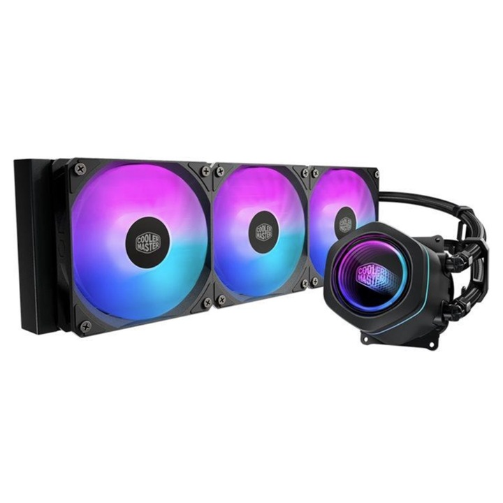 Cooler CPU CoolerMaster MasterLiquid Core Nex 360, iluminare aRGB, 1750 rpm Negru