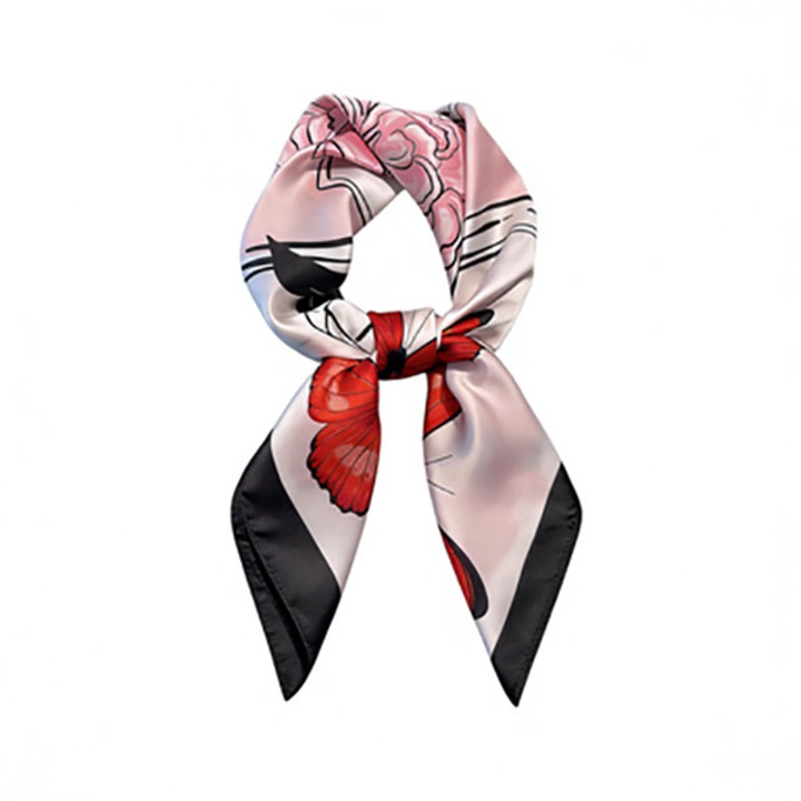 Fular femei 70x70cm floral, multicolor, accesoriu de umar si de gat