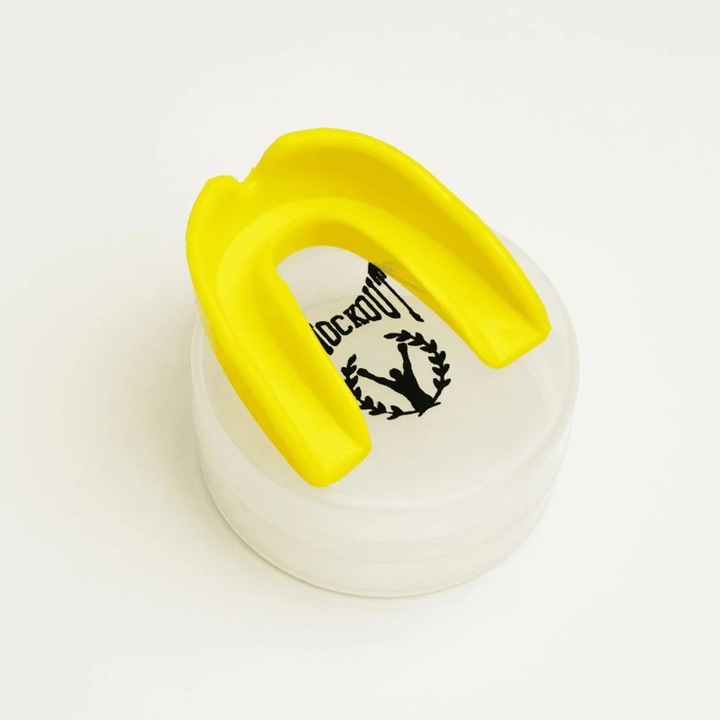 Проста протеза за зъби Knockout, гумена, жълта, регулируема, комплект с кутия за съхранение