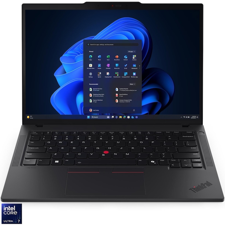 Laptop Lenovo ThinkPad T14 Gen 6 cu procesor Intel Core™ Ultra 7 265H pana la 5.3GHz, 14" WUXGA, IPS, 64GB DDR5 RAM, 1TB SSD, Intel® Arc™ 140T, Windows® 11 Pro, Black, 3Y Courier