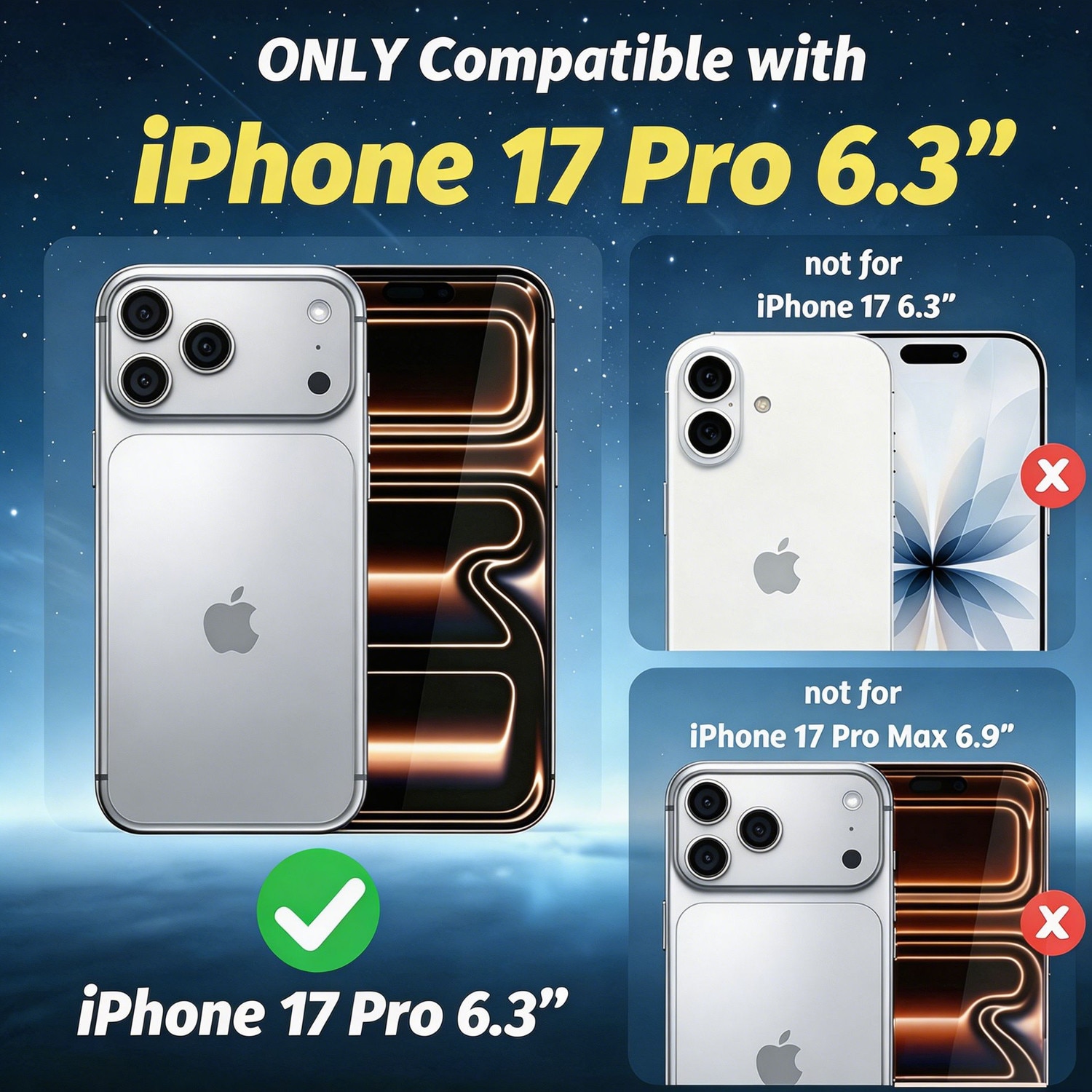Husa compatibila cu iPhone 17 Pro cu 2 bucati protectie ecran din sticla temperata si 2 bucati protectie camera, husa moale TPU MagSafe Alb mat