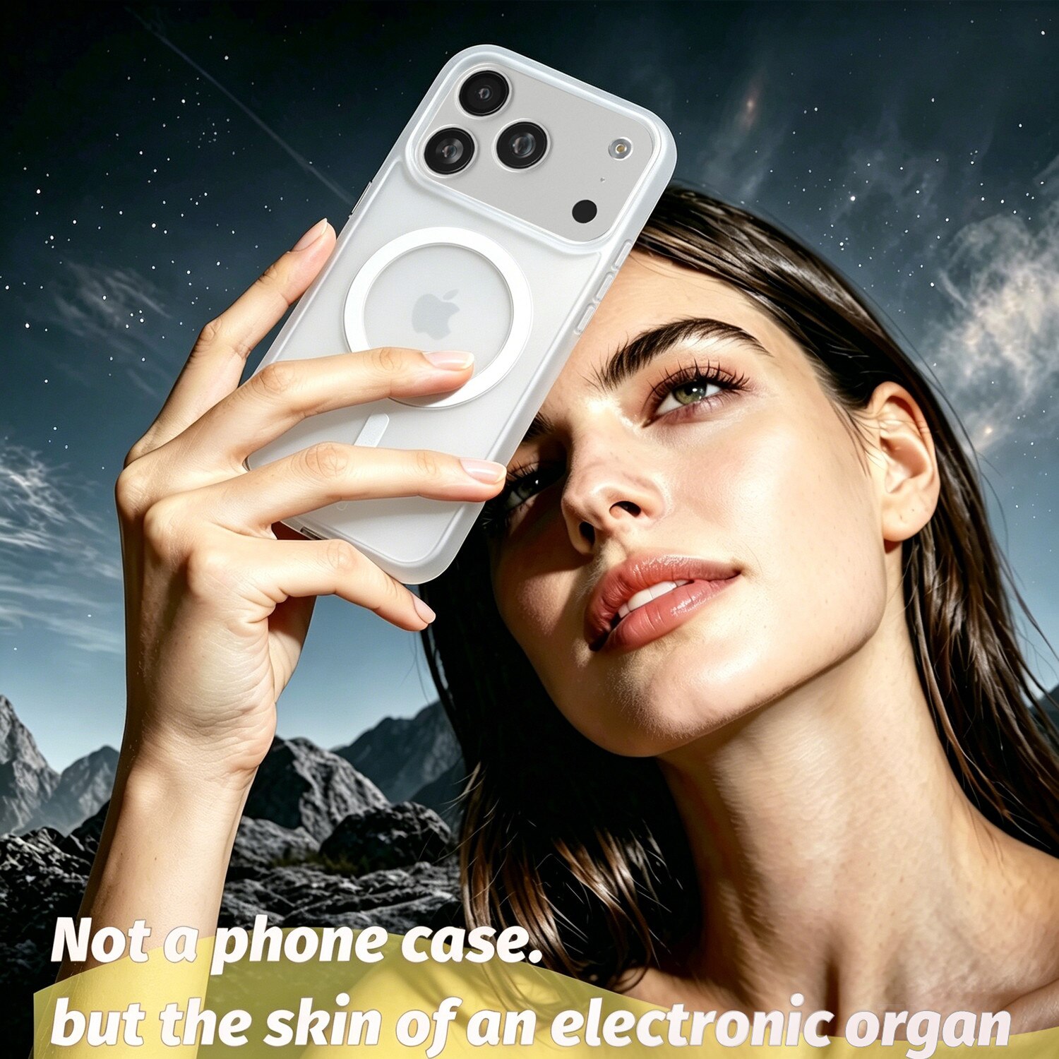 Husa compatibila cu iPhone 17 Pro cu 2 bucati protectie ecran din sticla temperata si 2 bucati protectie camera, husa moale TPU MagSafe Alb mat