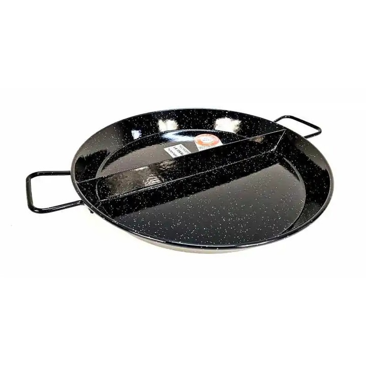 Tigaie paella fructe de mare multigusto, 2 compartimente, 50 cm, email vitrificat, La ideal, GRC81250