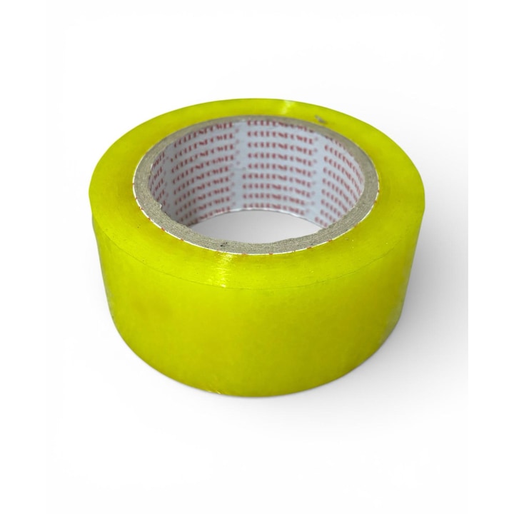 Banda adeziva tip scotch AVI® 48 mm x 100 m galben transparent AVI-5244