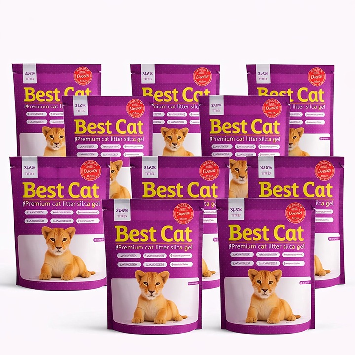 Set Asternut igienic pentru pisici Best Cat, Silicat - Lavanda, 10 x 3.6l