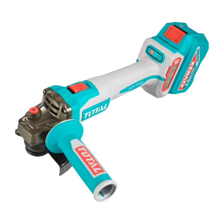 Polizor unghiular pe acumulator TOTAL, 115 mm, 42V, 1080W, 9000rpm, motor brushless, include 2 acumulatori si incarcator