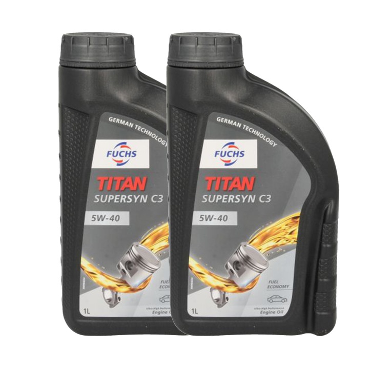 Pachet 2 Litri (2x 1L) - Ulei de Motor Fuchs TITAN Supersyn C3 5W-40 (DPF, VW 505.01 Pumpe-Düse, API SP)
