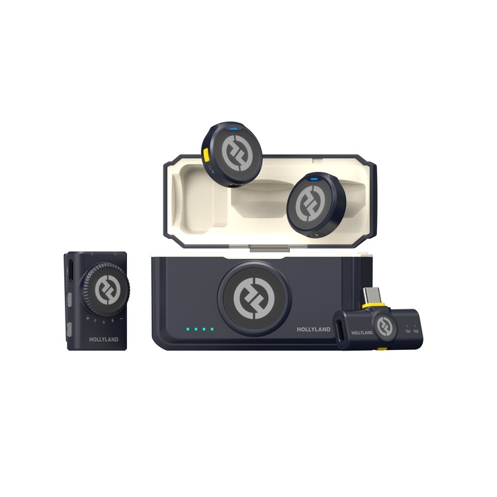 Hollyland LARK M2 Mini Combo – Microfon wireless de 2, 4 GHz pentru creatori