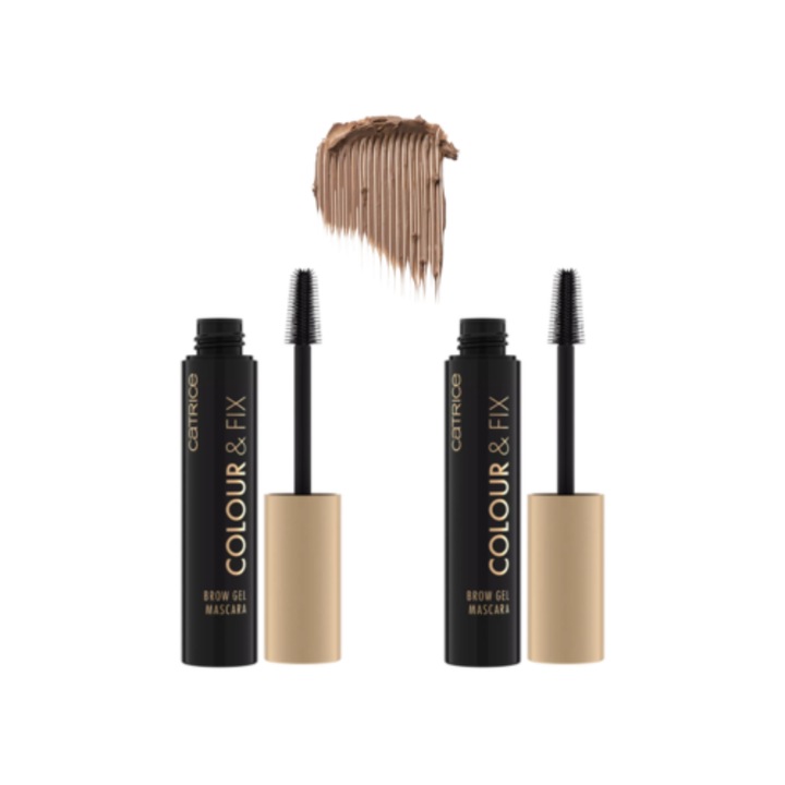 Set 2 bucati x Mascara pentru sprancene Catrice Colour & Fix Brow Gel Mascara, nuanta 010, 2 x 5ml