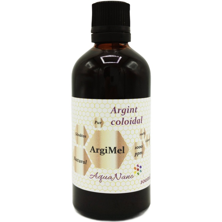 Argint coloidal pur 1000ppm concentrat in miere, ArgiMel, 100ml, AquaNano