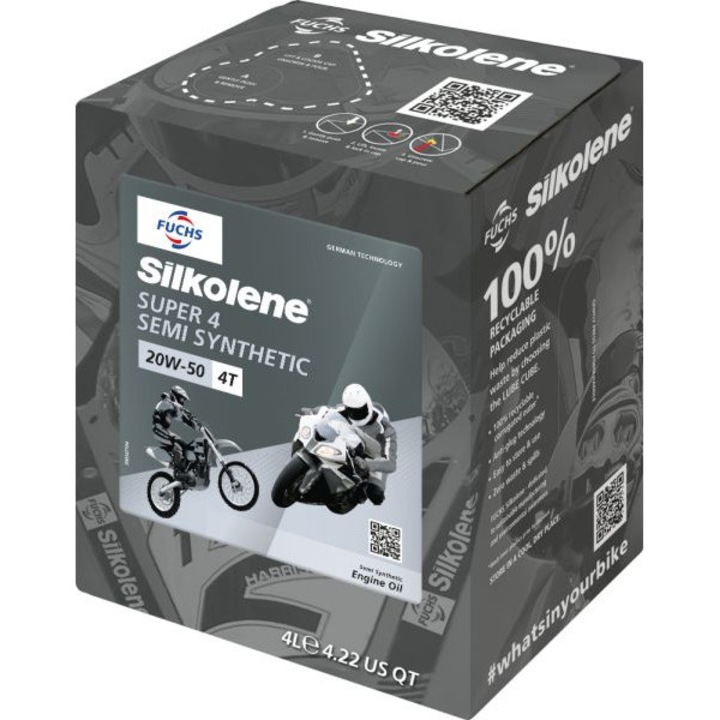 Ulei motor Silkolene Super 4 20W-50, mineral, 4L, protecție eficientă, curățenie generală