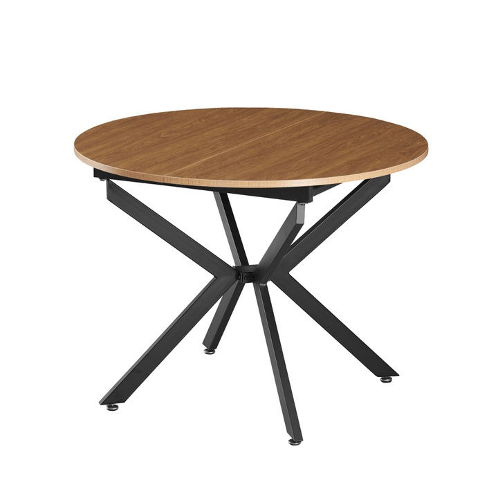 Masă dining extensibilă Decorer stejar/negru 100x140x75 cm