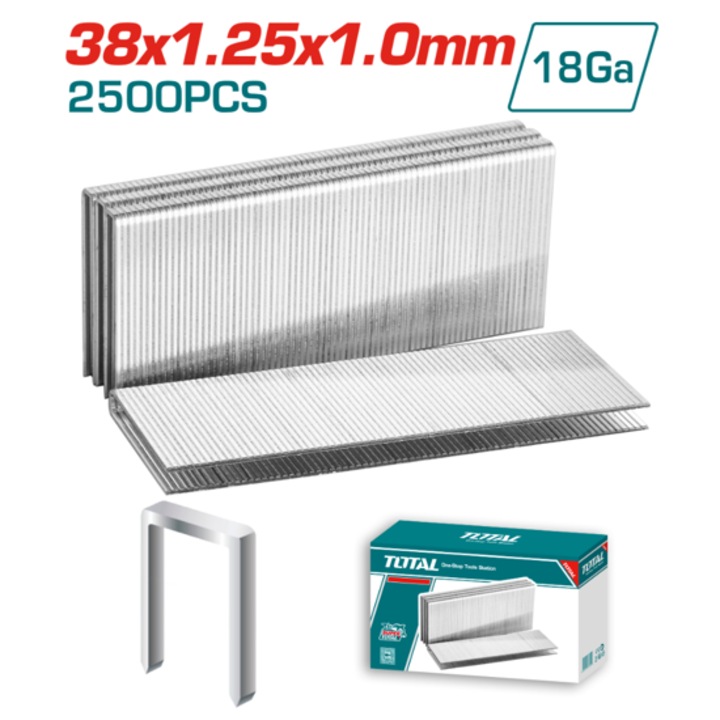 Capse pentru capsator GA18, Total, 38x5.7mm, set 2500 bucati