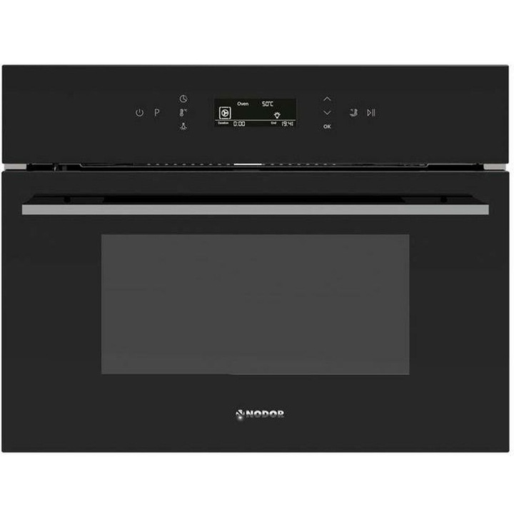 Cuptor multifunctional Nodor SO4800DB, 36 L, 4800 W, Clasa A+, Control Tactil, Steam Cooking, Grill, Programe Automate, Curatare Vapor Clean, Montare pe Perete, Negru
