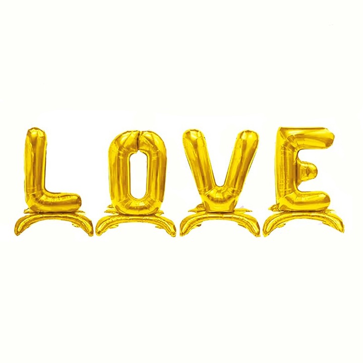 Комплект балони LOVE, височина 80 см, златно фолио