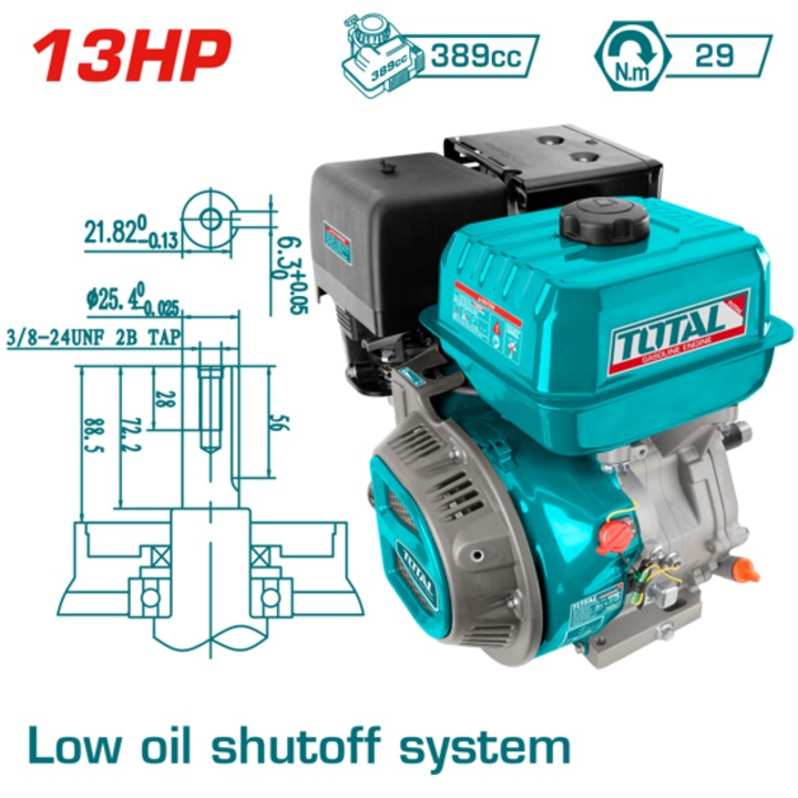 Motor TOTAL industrial pe benzina, in 4 timpi, 29 Nm, 13 CP