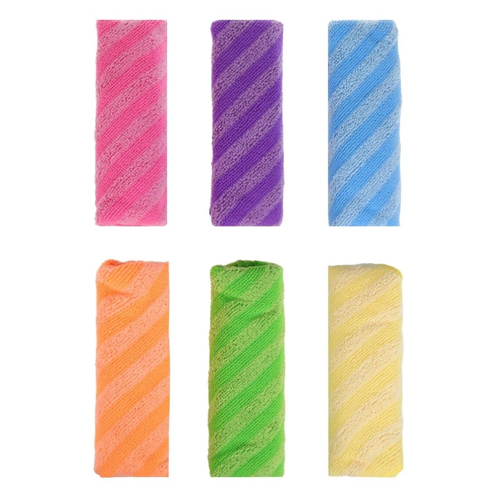 Lavete din Microfibre de Diferite Culori pentru Diverse Utilizari 35x35cm - 6buc