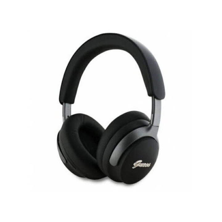 Casti Guess Handsfree Bluetooth Metal Script Logo A2DP ANC Negru