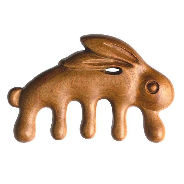 Pieptene din lemn de santal cu cinci dinti