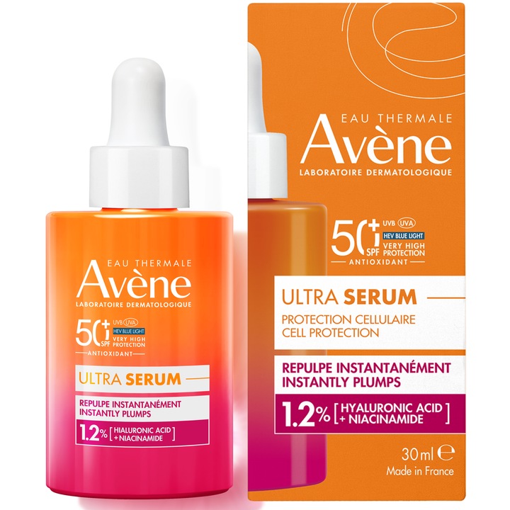 Ultra Serum Avene SPF50+ cu Efect de reumplere imediata, 30 ml