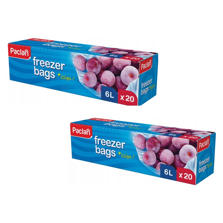 Set 2 pungi congelator Paclan 6l 30x46cm 20 buc