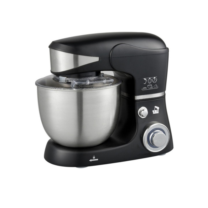 Mixer planetar din Otel, 6 Viteze, 5.5L. 1.600 W, Royalty Line RL-PKM-1600