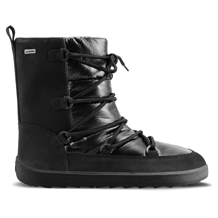 Ghete barefoot Be Lenka Snowfox femei, negru, piele ecologică/textil, mărime 39 EU