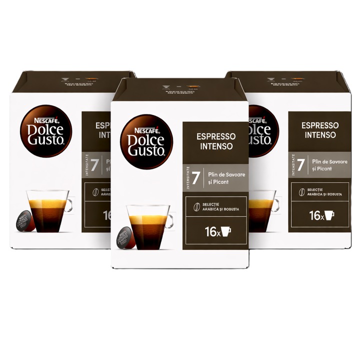 Set 3 x Capsule NESCAFÉ Dolce Gusto Espresso Intenso 48 Capsule, 336g