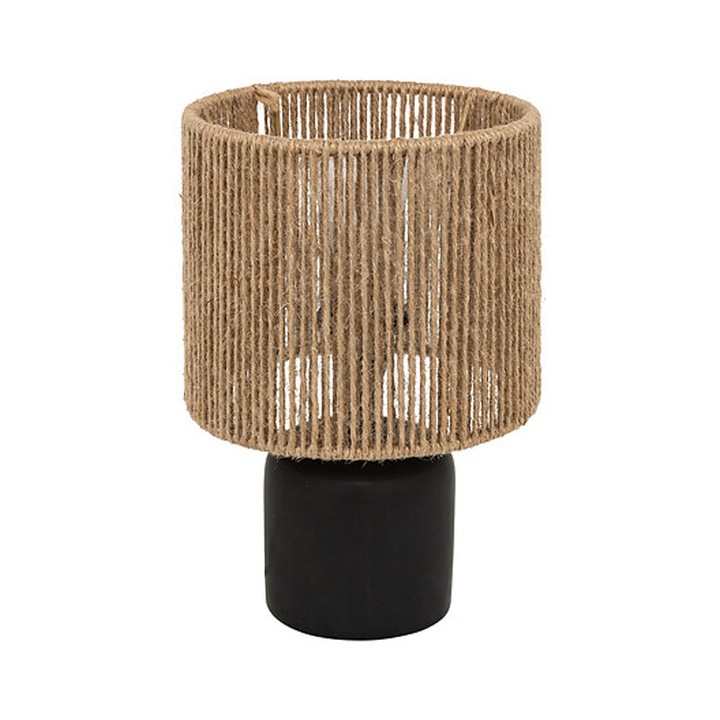 Veioză Pako World Leyda, negru/natural, 16x24 cm