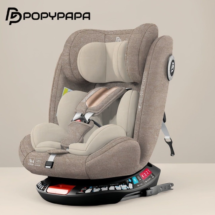 Scaun Auto Popypapa Guardian 360, 4 trepte de inclinare, rotire 360 grade, 0-12 ani, 0-36 kg