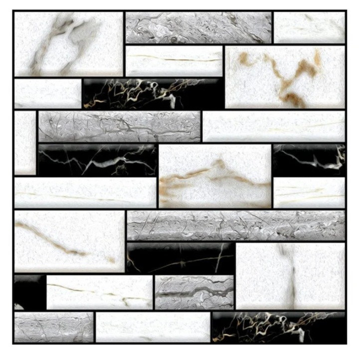 Set 10 placi tapet autoadeziv, MAGAJOO, marmură, 30x30cm, multicolor