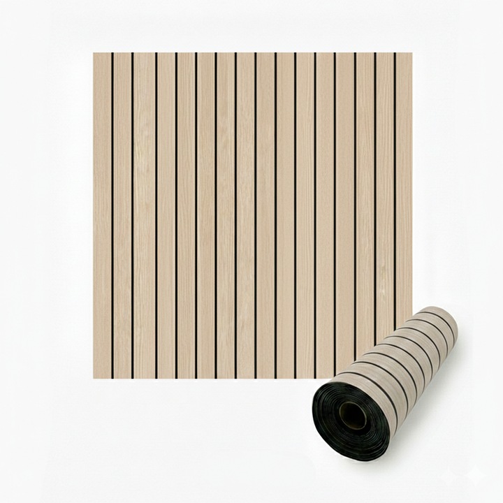 Tapet autoadeziv 3D NEXTLY, imitatie lemn, rezistent la apă, 60x300cm, bej închis