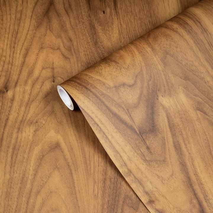 Abyssaly öntapadós bútorfólia, vintage fa megjelenés, vízálló, barna, 60x500 cm