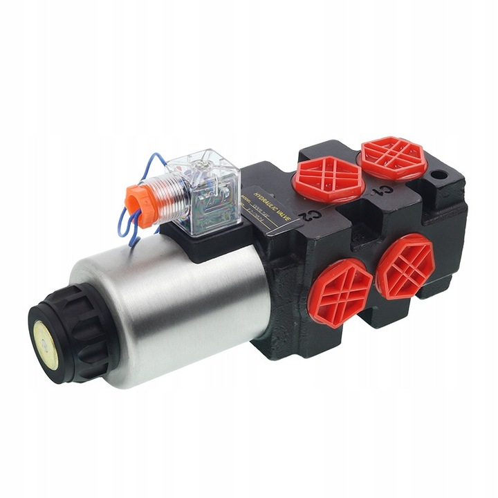 Hidraulikus szelep 6/2, SWV-E-05 24V, Fekete és ezüst, Fém, teherautó hidraulikus rendszerekhez