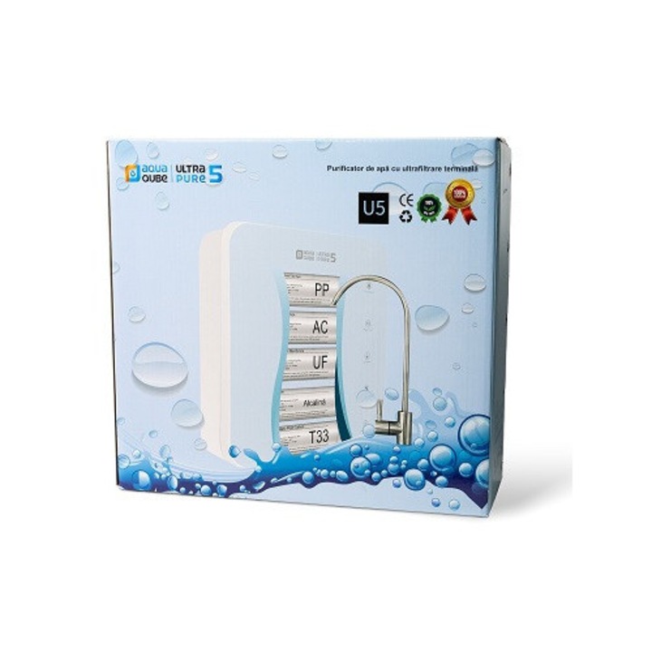 Cartuș filtrant AQUA QUBE, set de 5, polimer, cărbune activ, multicolor