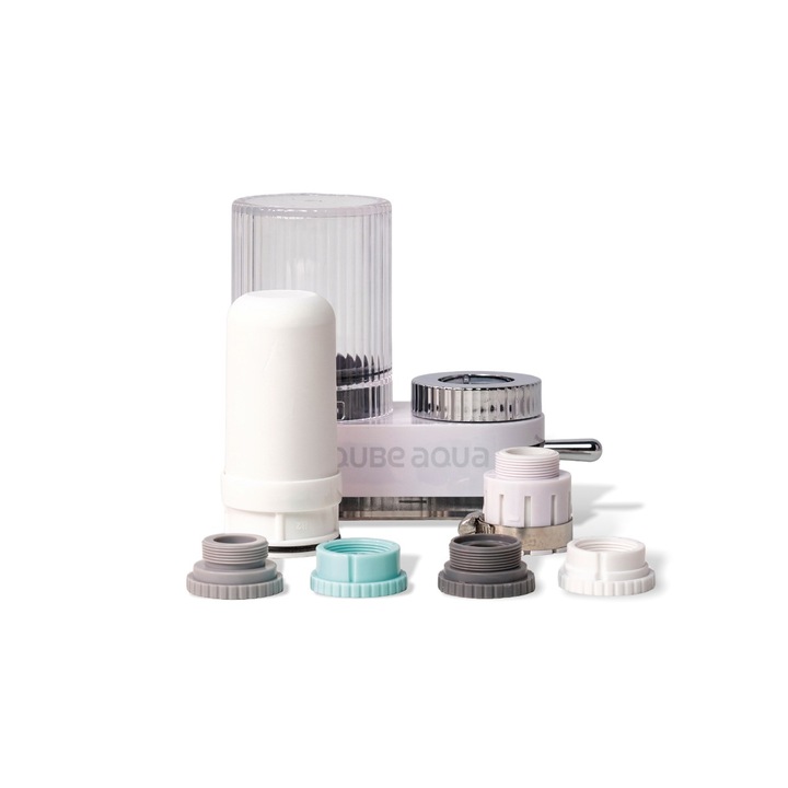 Purificator de apă, AQUA QUBE, filtrare carbon, 0.5 L/min, alb, pentru chiuvetă