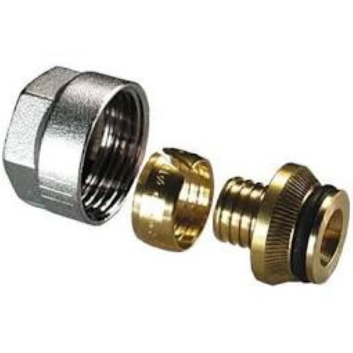 Fitinguri Eurocone Eos 17x2mm, set 2 buc, 3/4", metal, pentru instalatii de apa si incalzire