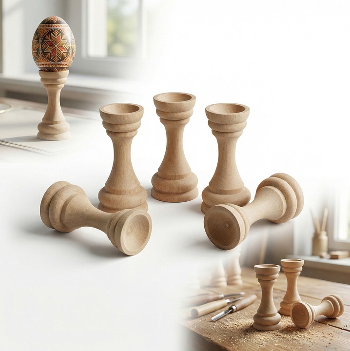 Set de 10 suporturi din lemn pentru oua, 7,5 cm, peewit