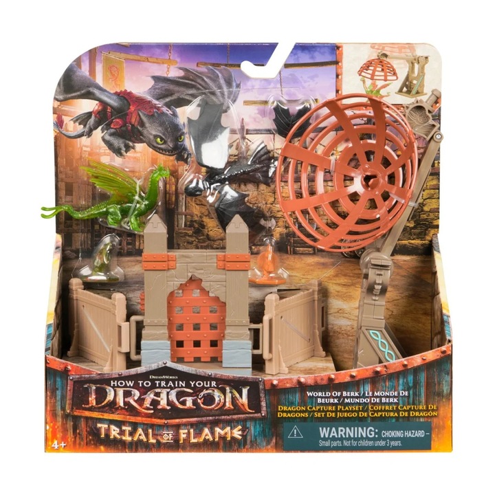 Set Joaca Figurine Spin Master Cum sa iti dresezi dragonul Arena de antrenament 25.40x25.40x7.94cm