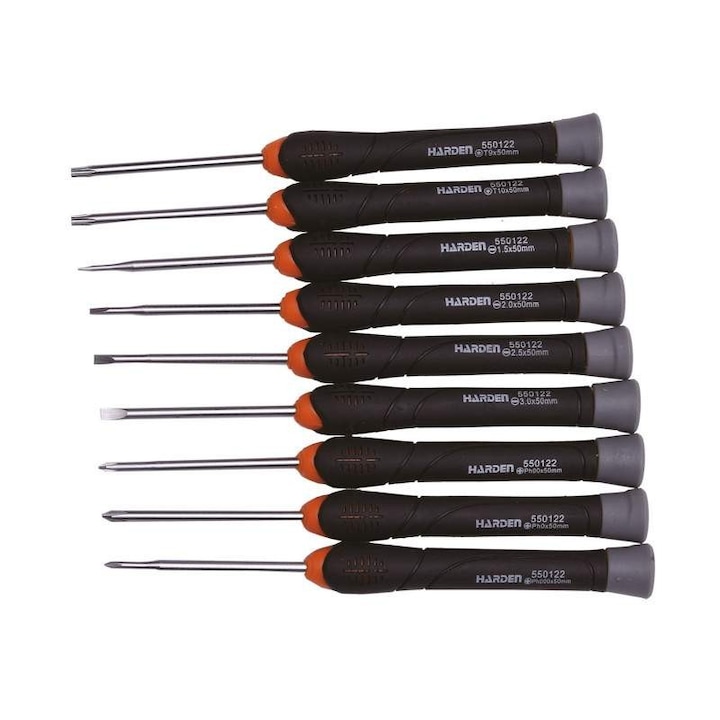 Set de 9 Surubelnite de Precizie, Profesional, Harden