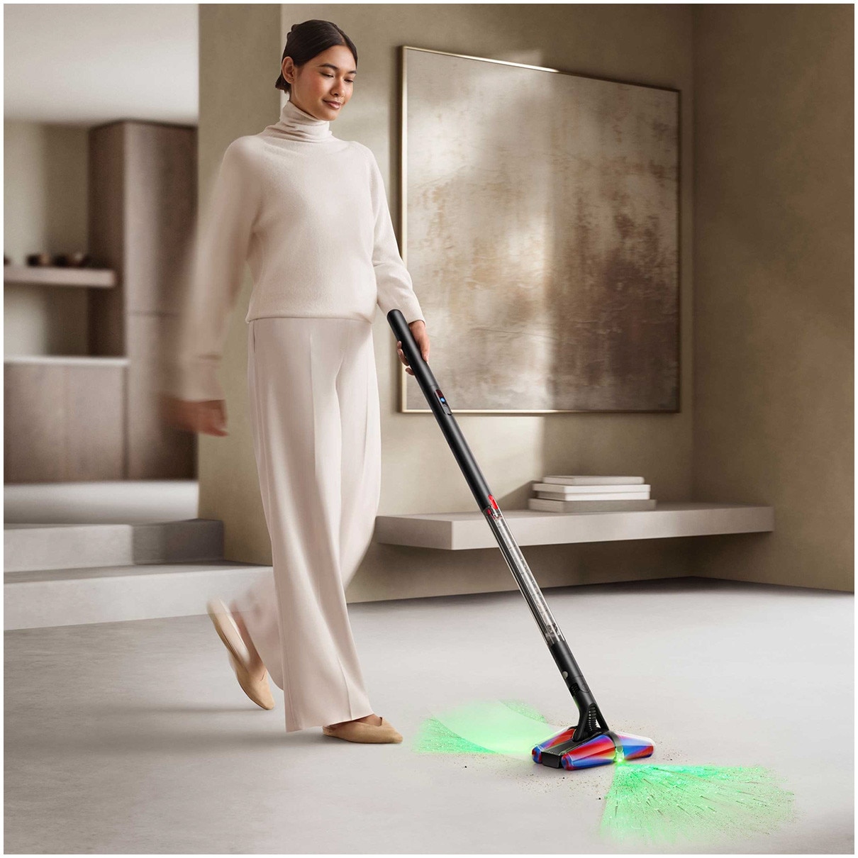 Aspirator vertical Dyson PencilVac Fluffycones, motor Hyperdymium, design ultra-subțire, capat de curățare cu LED, 95mm