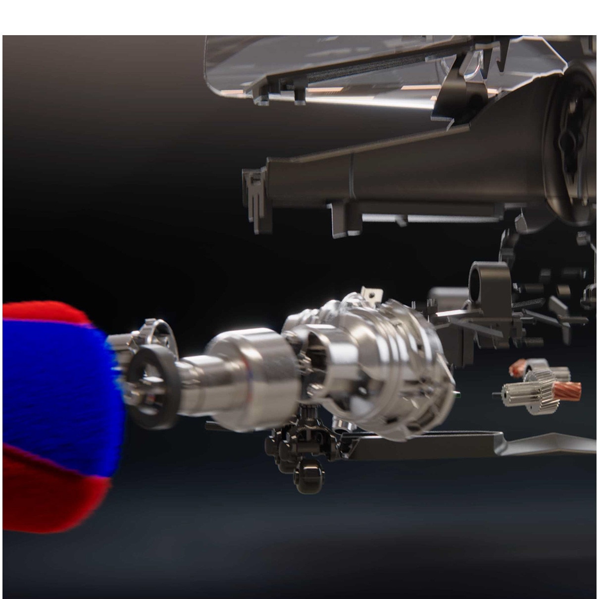 Aspirator vertical Dyson PencilVac Fluffycones, motor Hyperdymium, design ultra-subțire, capat de curățare cu LED, 95mm