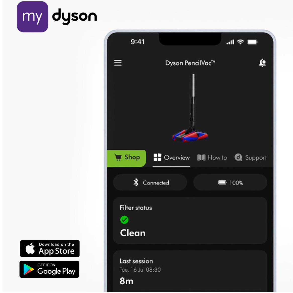 Aspirator vertical Dyson PencilVac Fluffycones, motor Hyperdymium, design ultra-subțire, capat de curățare cu LED, 95mm