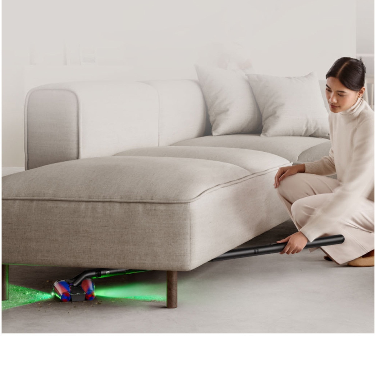 Aspirator vertical Dyson PencilVac Fluffycones, motor Hyperdymium, design ultra-subțire, capat de curățare cu LED, 95mm
