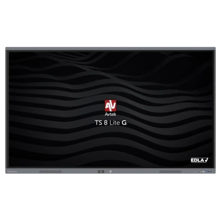 Monitor Avtek International TS 8 Lite G 75 Interactiv Plat 190.5Cm 75Inch LED Wi-Fi 420 cd/m² 4K Ultra HD Touchscreen Negru