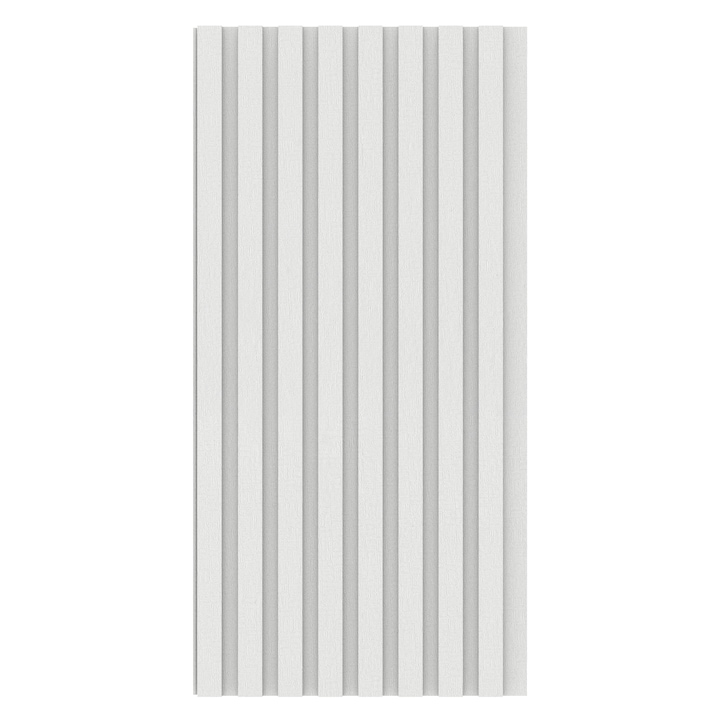 Panou decorativ perete tip riflaj vertical, PVC, inaltime 270 cm, latime 30 cm, montaj usor, Alb Arctic