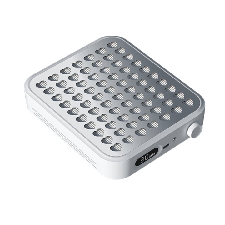 Colector de praf pentru unghii, QSKY MS-503, fără fir, 56W, alb/roz, dimensiuni 20x23.8x4cm, set