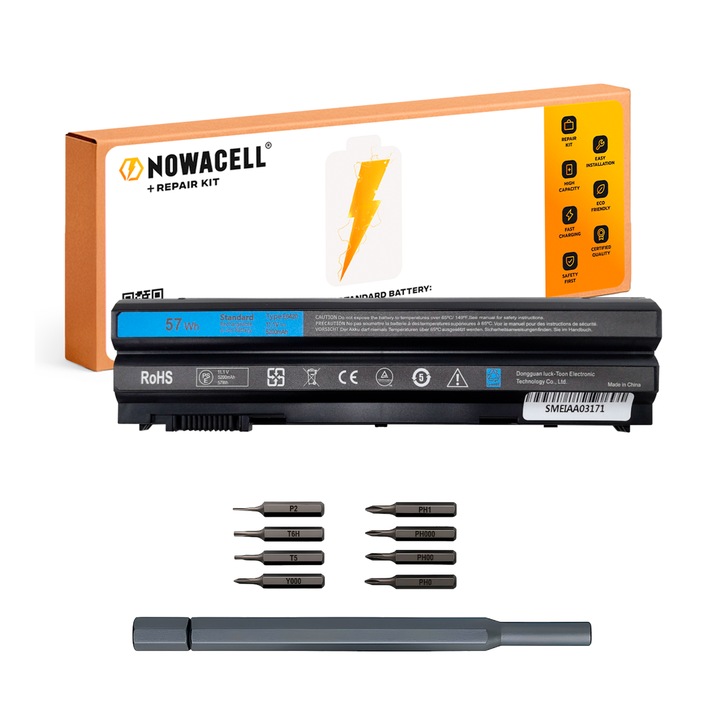 NOWACELL E6420 akkumulátor, 65Wh, 11.1V, teljes készlet szerszámokkal Dell Latitude E6420 E5420 Vostro 3460