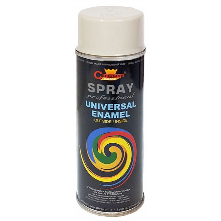 Vopsea spray Champion Color 400ml, alb, lucios