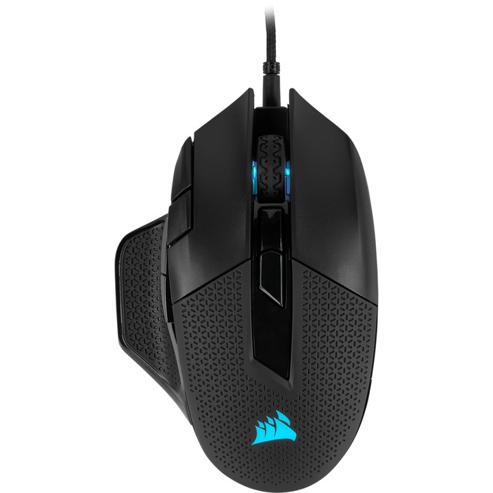 Mouse Corsair Nightsword RGB, 8 butoane, 18000 DPI, negru, cablu 1.8m